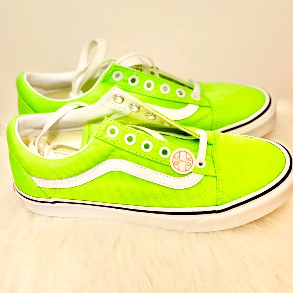 New Vans Old School (Neon) Green Gecko/Tr Wht - Picture 3 of 6